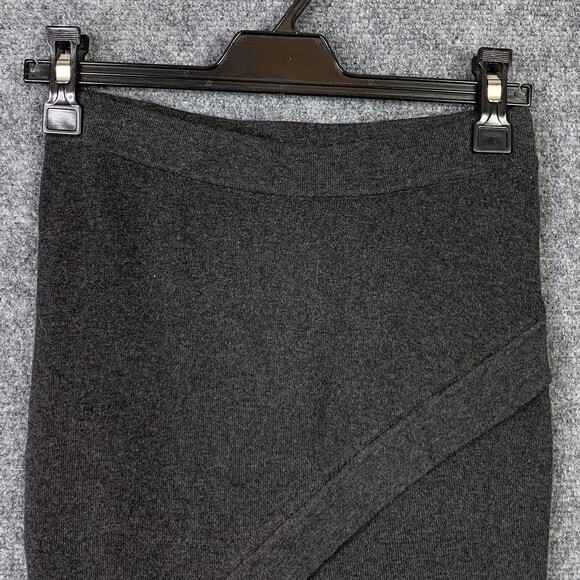 BCBGeneration Knit Skirt Women XXS Wrap Asymmetrical Pull-on Charcoal - Picture 3 of 7